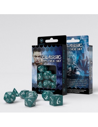 Classic RPG Stormy & white Dice Set