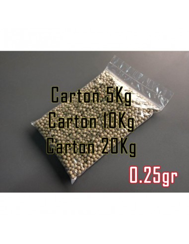 Carton 20kg billes 6mm coyote 0.25g
